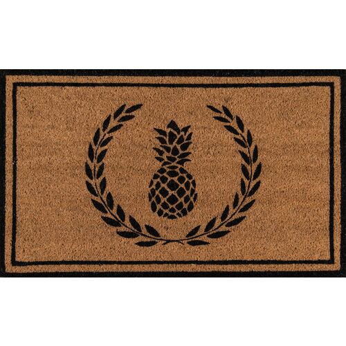 1'6"x2'6" Pineapple Doormat, Black 1 1'6"x2'6" Pineapple Doormat, Black