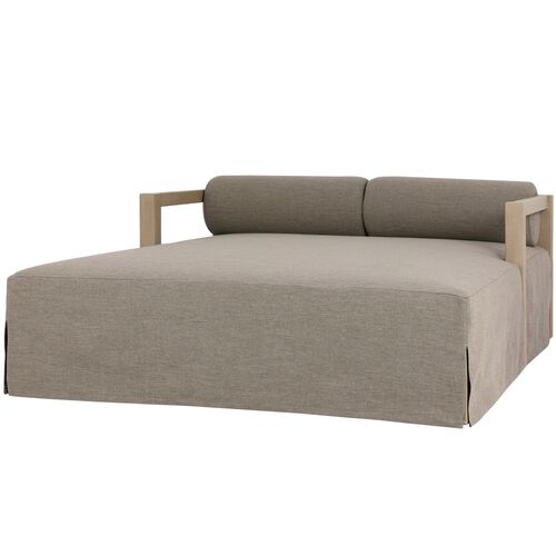 Bondhi Oudoor Daybed, Washed Brown Teak/Grey 1 Bondhi Oudoor Daybed, Washed Brown Teak/Grey