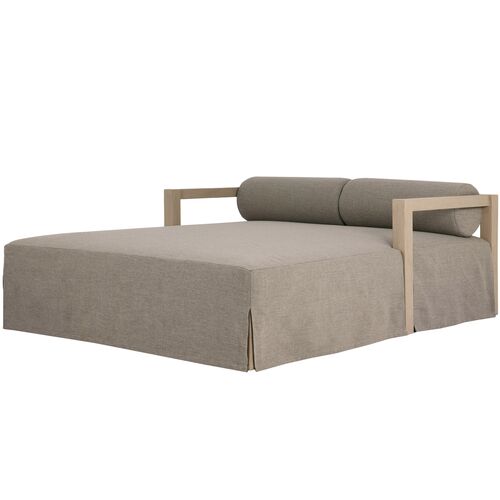 Bondhi Oudoor Daybed, Washed Brown Teak/Grey 2 Bondhi Oudoor Daybed, Washed Brown Teak/Grey