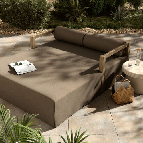 Bondhi Oudoor Daybed, Washed Brown Teak/Grey 3 Bondhi Oudoor Daybed, Washed Brown Teak/Grey