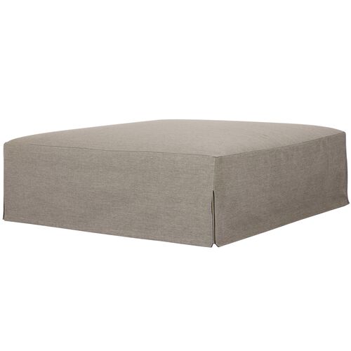 Bondhi Oudoor Ottoman, Washed Brown Teak/Grey 1 Bondhi Oudoor Ottoman, Washed Brown Teak/Grey