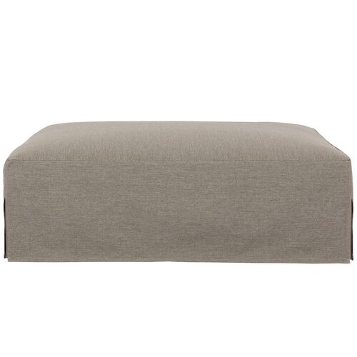 Bondhi Oudoor Ottoman, Washed Brown Teak/Grey 3 Bondhi Oudoor Ottoman, Washed Brown Teak/Grey