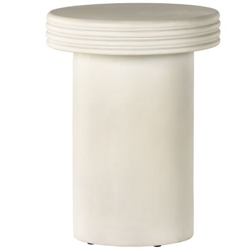 Emre Outdoor End Table, White Concrete 1 Emre Outdoor End Table, White Concrete