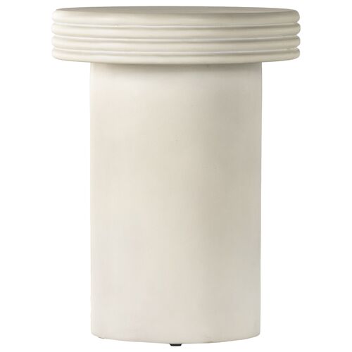Emre Outdoor End Table, White Concrete 4 Emre Outdoor End Table, White Concrete