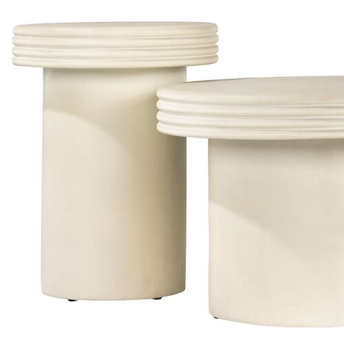 Emre Outdoor End Table, White Concrete 7 Emre Outdoor End Table, White Concrete