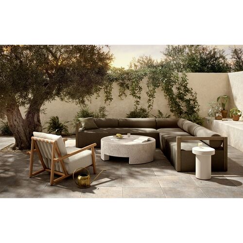 Emre Outdoor End Table, White Concrete 9 Emre Outdoor End Table, White Concrete