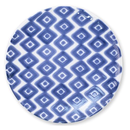 Santorini Diamond Salad Plate, Blue/White 1 Santorini Diamond Salad Plate, Blue/White