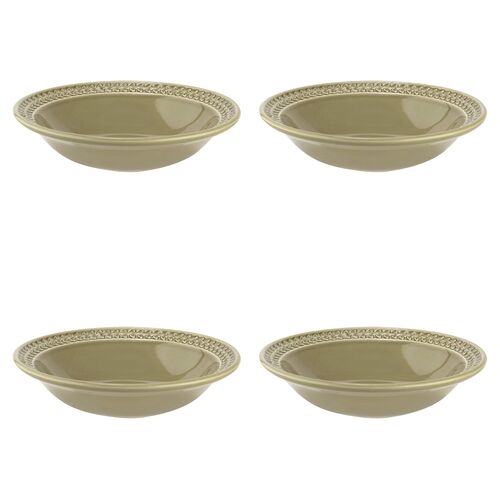 S/4 Botanic Garden Harmony Pasta Bowls, Green 1 S/4 Botanic Garden Harmony Pasta Bowls, Green