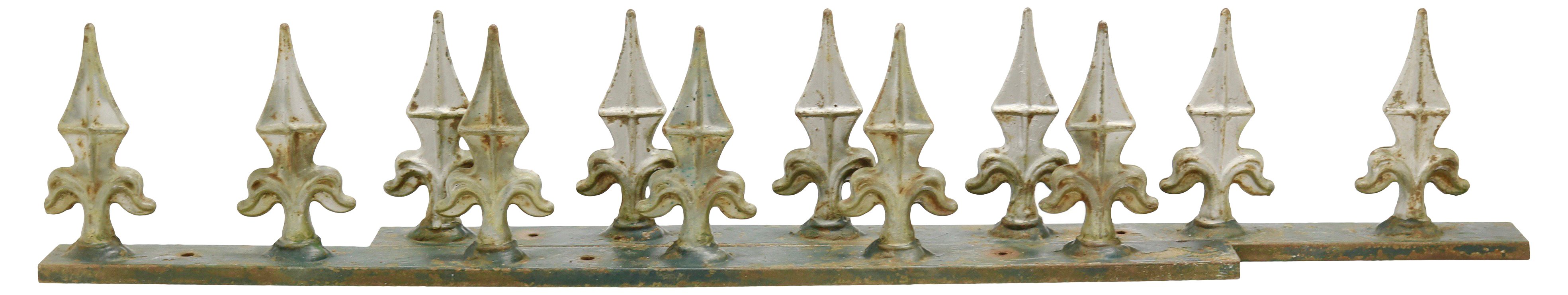 Cast Iron Fleur-de-Lis Fence Spikes, Pr 2 Cast Iron Fleur-de-Lis Fence Spikes, Pr