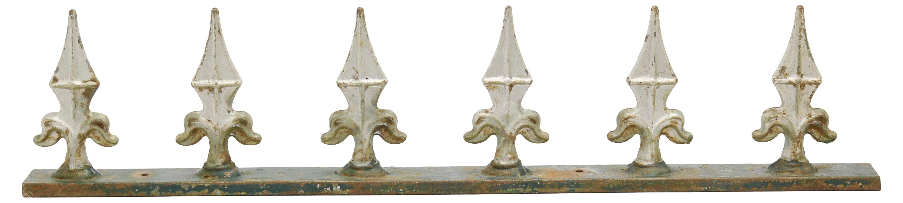 Cast Iron Fleur-de-Lis Fence Spikes, Pr 4 Cast Iron Fleur-de-Lis Fence Spikes, Pr