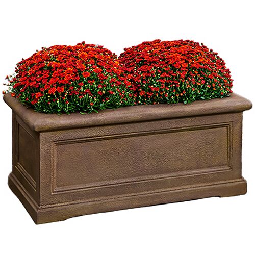 24" LeNotre Rectangle Planter, Pietra Nuova