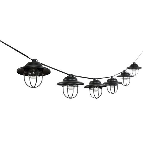 Daxton 10-Light Outdoor Iron String Lights, Black