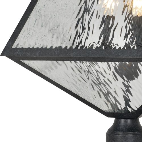 Glacier Large Outdoor 3-Light Post Lamp, Black Charcoal/Clear 3 Glacier Large Outdoor 3-Light Post Lamp, Black Charcoal/Clear