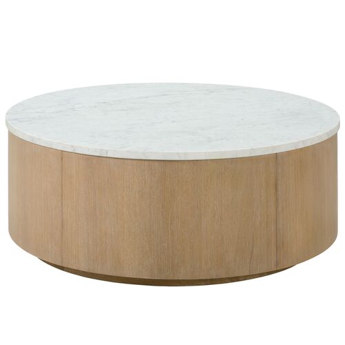 Audrey Round Marble Top Coffee Table, Natural/White 1 Audrey Round Marble Top Coffee Table, Natural/White