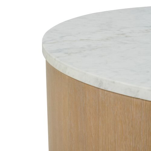 Audrey Round Marble Top Coffee Table, Natural/White 4 Audrey Round Marble Top Coffee Table, Natural/White