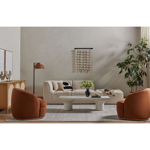 Cove Outdoor Coffee Table, Plaster White Concrete 2 Cove Outdoor Coffee Table, Plaster White Concrete