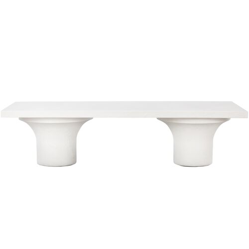 Cove Outdoor Coffee Table, Plaster White Concrete 3 Cove Outdoor Coffee Table, Plaster White Concrete