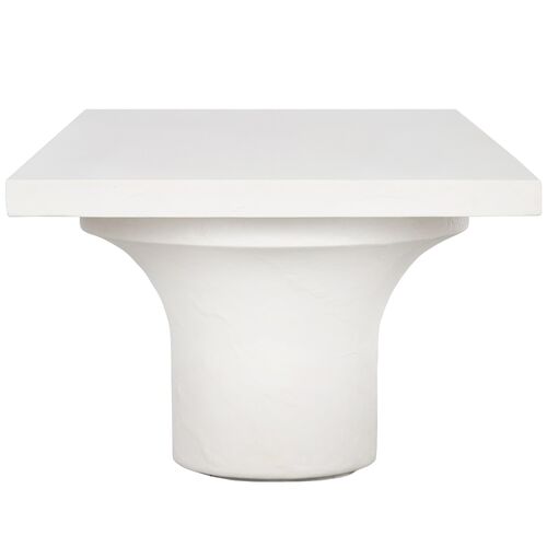 Cove Outdoor Coffee Table, Plaster White Concrete 4 Cove Outdoor Coffee Table, Plaster White Concrete