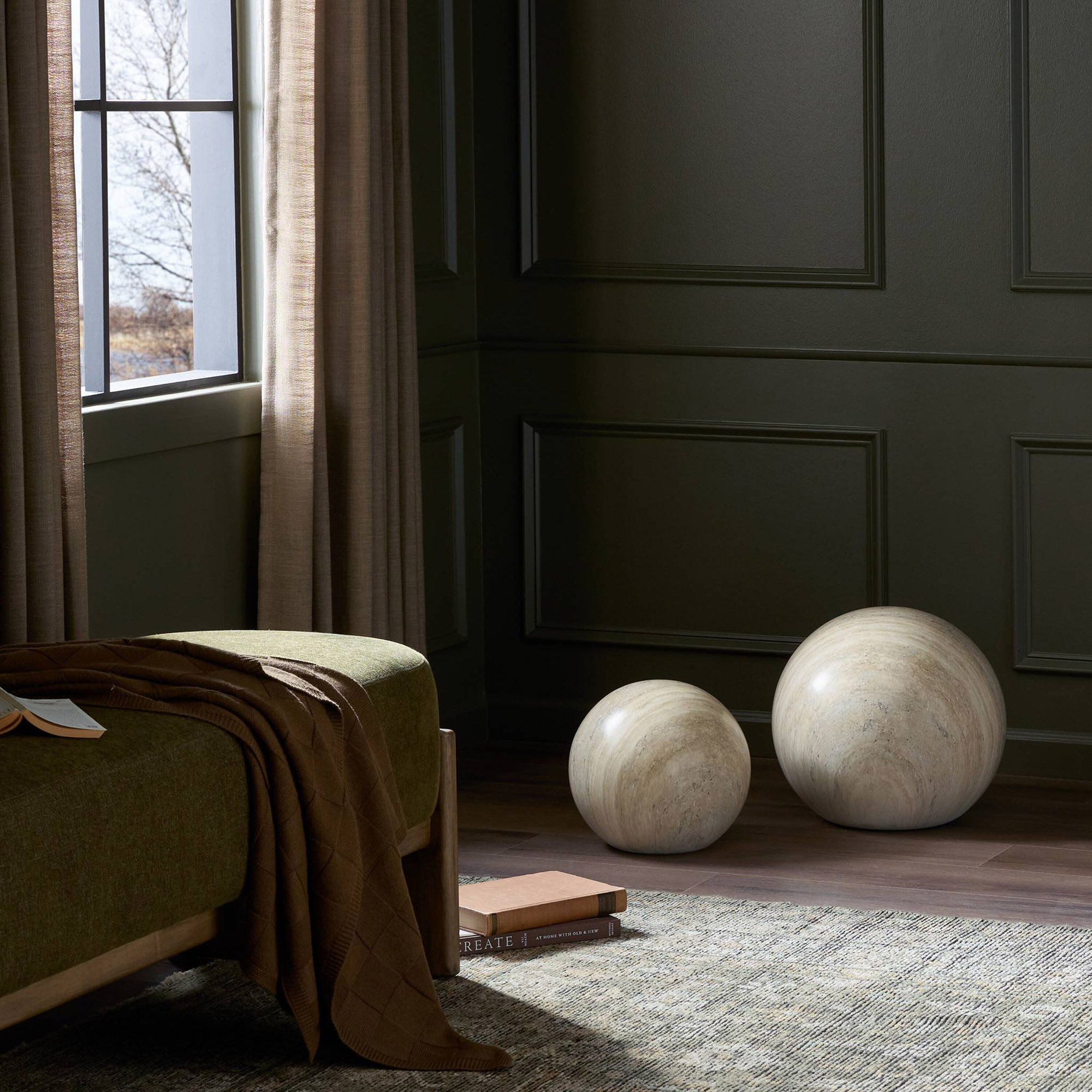 Eloweth Outdoor Sphere, Natural Grey Faux Marble 3 Eloweth Outdoor Sphere, Natural Grey Faux Marble