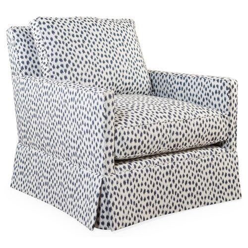 Auburn Club Chair, Indigo Spot Sunbrella