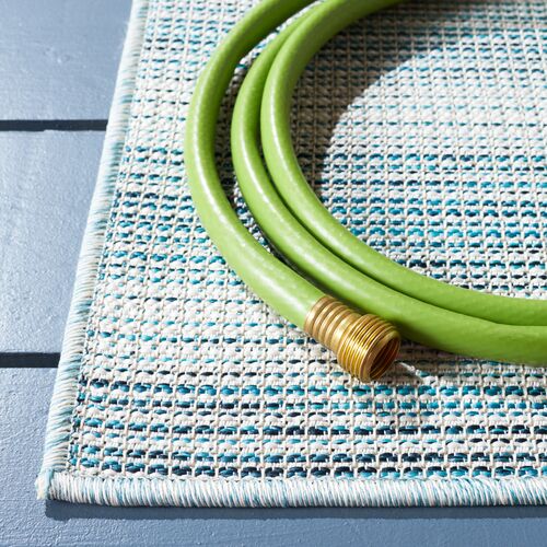 Lakeside Outdoor Rug, Aqua/Ivory 7 Lakeside Outdoor Rug, Aqua/Ivory