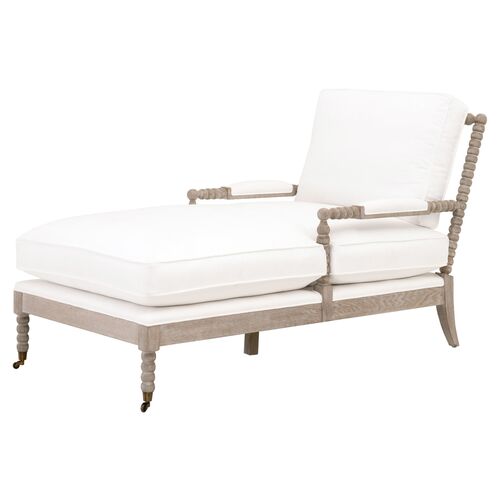 Chloe Spindle Chaise, Pearl Performance 2 Chloe Spindle Chaise, Pearl Performance
