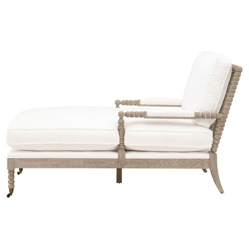 Chloe Spindle Chaise, Pearl Performance 4 Chloe Spindle Chaise, Pearl Performance