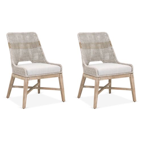 S/2 Arras Woven Side Chairs, Taupe/Pumice 1 S/2 Arras Woven Side Chairs, Taupe/Pumice