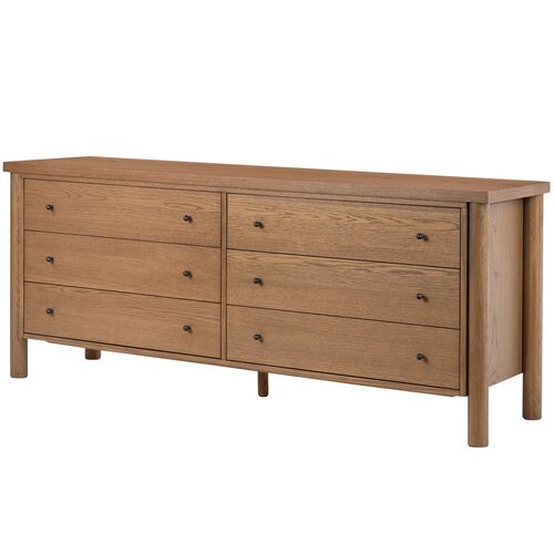 Everette 6-Drawer Dresser, Amber Oak 1 Everette 6-Drawer Dresser, Amber Oak