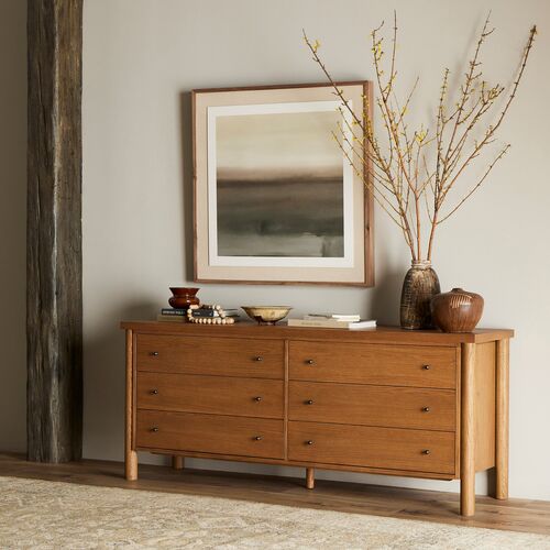 Everette 6-Drawer Dresser, Amber Oak 2 Everette 6-Drawer Dresser, Amber Oak