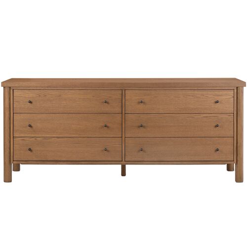 Everette 6-Drawer Dresser, Amber Oak 3 Everette 6-Drawer Dresser, Amber Oak