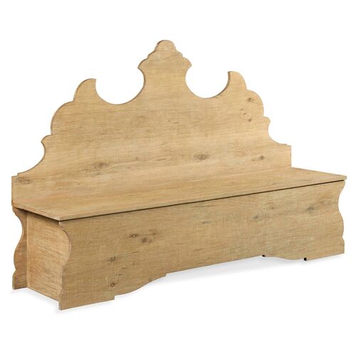 Folk Storage Bench, Limewash