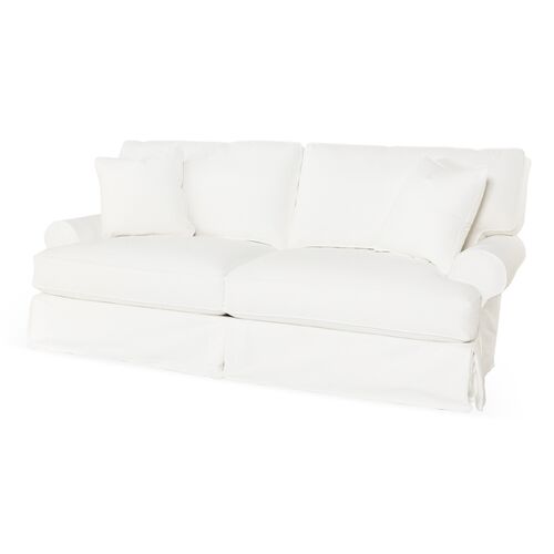 Comfy Slipcovered Sofa, Washable White Denim 2 Comfy Slipcovered Sleeper Sofa, Washable White Denim
