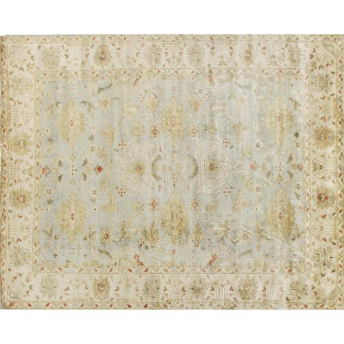 Antique Weave Oushak hand-knotted Rug, Blue/Cream 1 Antique Weave Oushak hand-knotted Rug, Blue/Cream