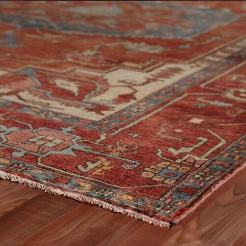 Antique Weave Serapi hand-knotted Rug, Rust/Ivory 2 Antique Weave Serapi hand-knotted Rug, Rust/Ivory