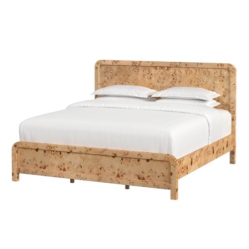 Logan King Burl Panel Bed