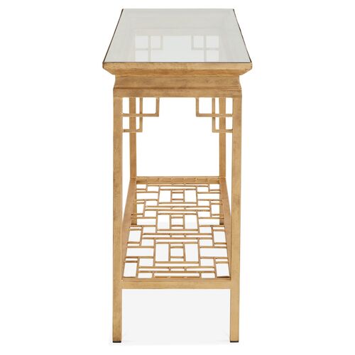 Larkspur Console, Antiqued Gold 3 Larkspur Console, Antiqued Gold