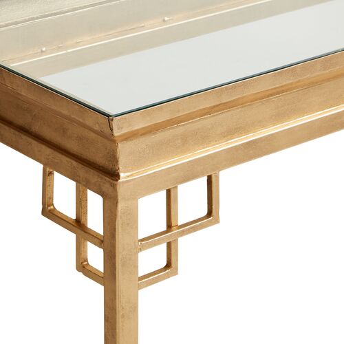 Larkspur Console, Antiqued Gold 4 Larkspur Console, Antiqued Gold