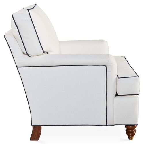 Kate Club Chair, White/Navy Crypton 4 Kate Club Chair, White/Navy Crypton