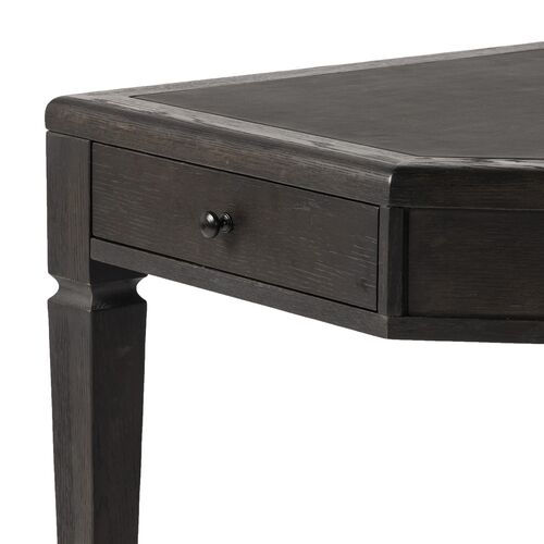 Solomon Leather-Top Desk, Distressed Black Oak 10 Solomon Leather-Top Desk, Distressed Black Oak