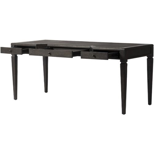 Solomon Leather-Top Desk, Distressed Black Oak 13 Solomon Leather-Top Desk, Distressed Black Oak