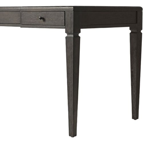 Solomon Leather-Top Desk, Distressed Black Oak 16 Solomon Leather-Top Desk, Distressed Black Oak