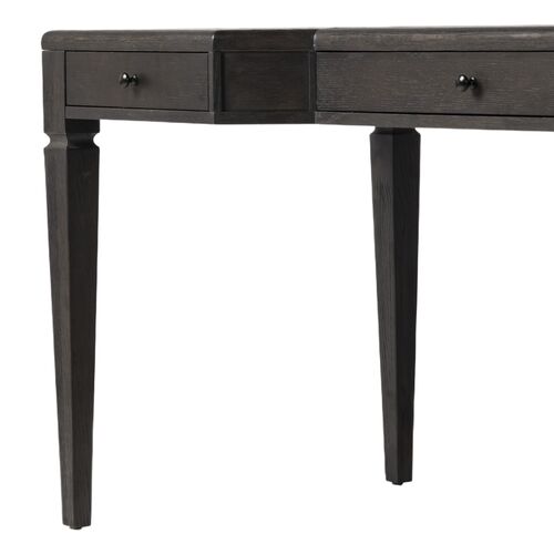 Solomon Leather-Top Desk, Distressed Black Oak 17 Solomon Leather-Top Desk, Distressed Black Oak