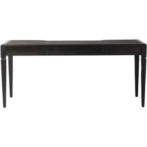 Solomon Leather-Top Desk, Distressed Black Oak 7 Solomon Leather-Top Desk, Distressed Black Oak