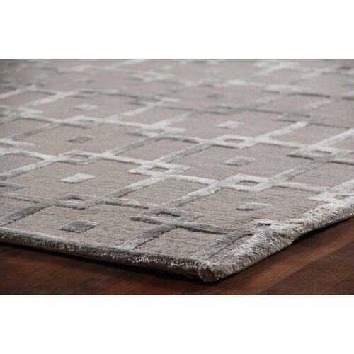 Metro Block Velvet Rug, Silver 2 Metro Block Velvet Rug, Silver