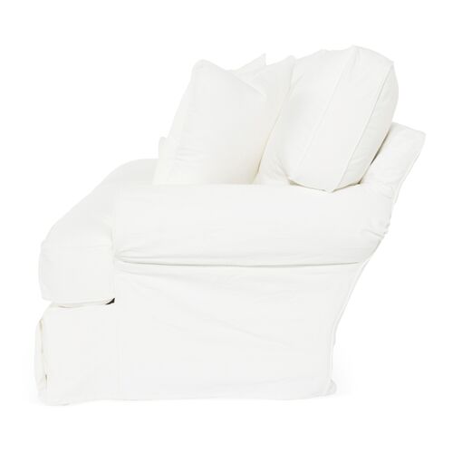 Comfy Slipcovered Sofa, Washable White Denim 3 Comfy Slipcovered Sofa, Washable White Denim