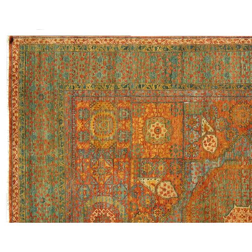 Tabriz Wool Rug, Green/Rust 2 Tabriz Wool Rug, Green/Rust