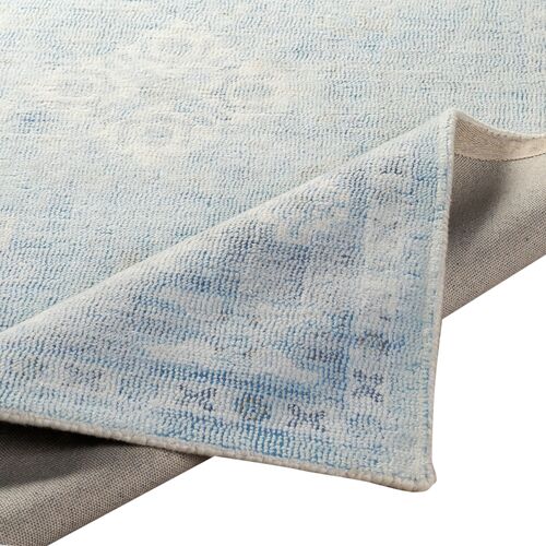 Sutton Hand-Tufted Rug, Denim/Peach 4 Sutton Hand-Tufted Rug, Denim/Peach