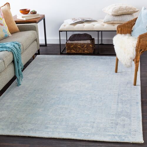 Sutton Hand-Tufted Rug, Denim/Peach 7 Sutton Hand-Tufted Rug, Denim/Peach
