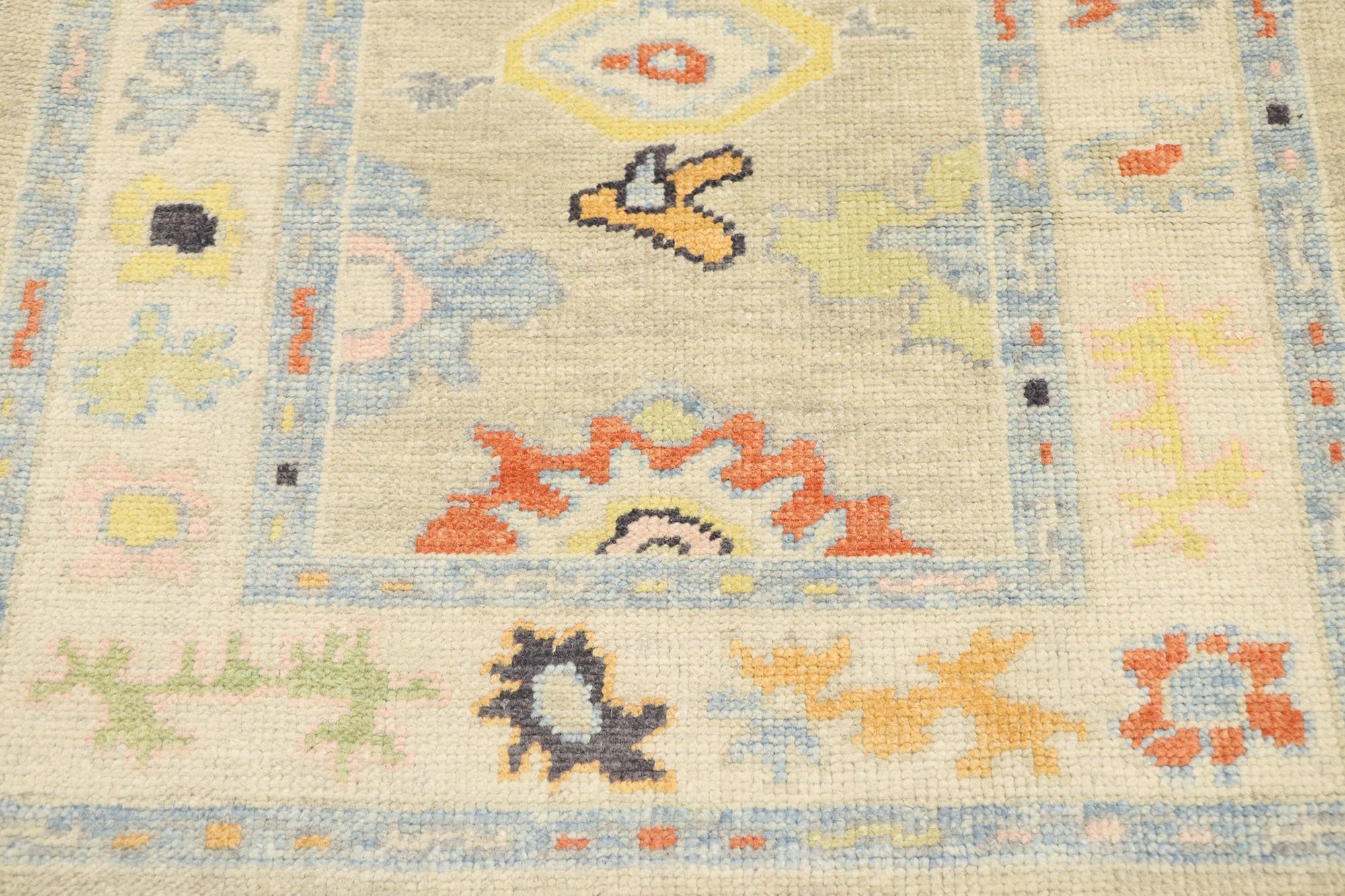 Turkish Oushak Runner, 3'x15'8" 4 Turkish Oushak Runner, 3'x15'8"
